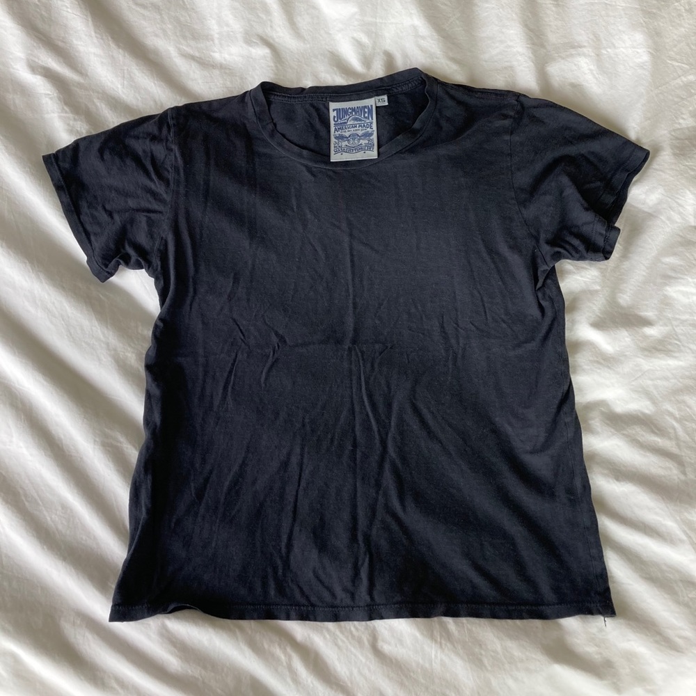 Jungmaven Ojai Cropped Black Tee